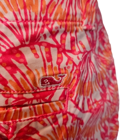 Vineyard Vines Colorful Pink & Orange Chino Shorts Size 0 Women's - Picture 7 of 10